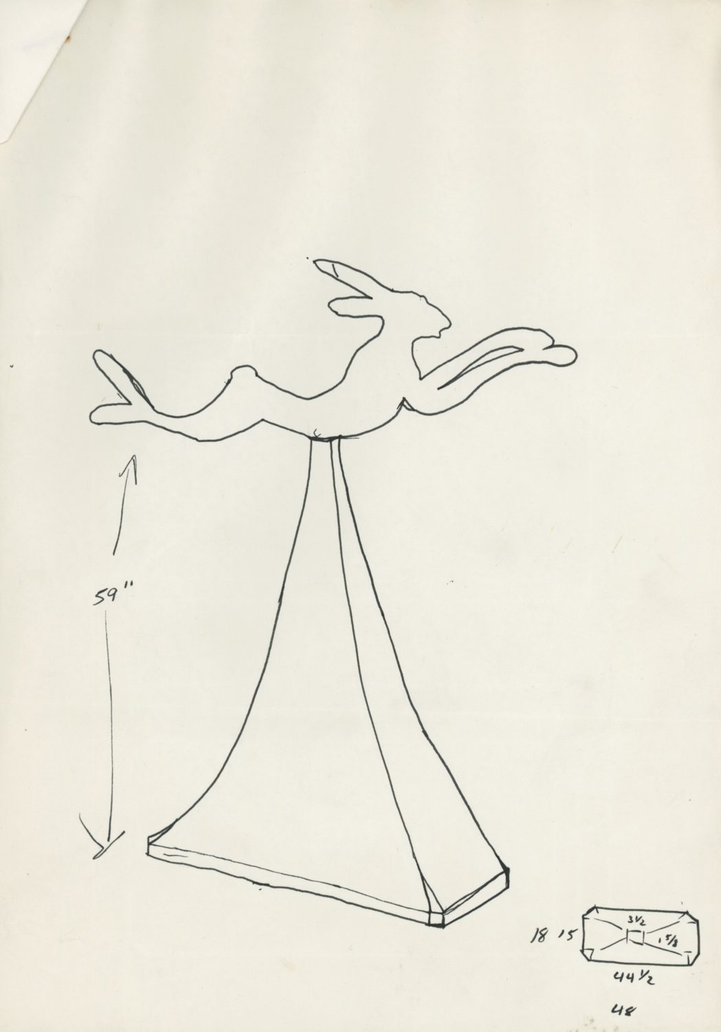 Drawings for Hare on Pyramid, 1988